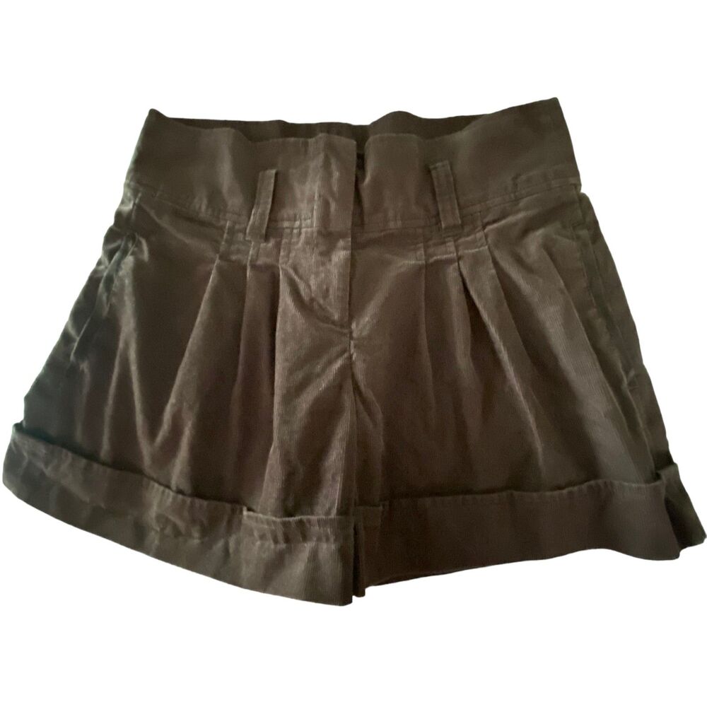 BCBGMaxAzria Size 0  Brown pleated Corduroy Shorts 100% Cotton